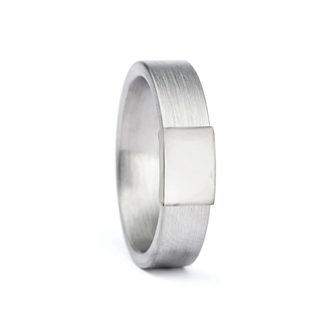 Classic 5mm 14kt White Gold Barrel Band