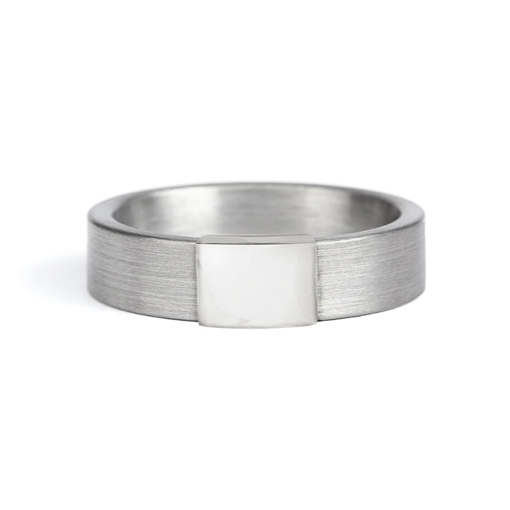 Classic 5mm 14kt White Gold Barrel Band