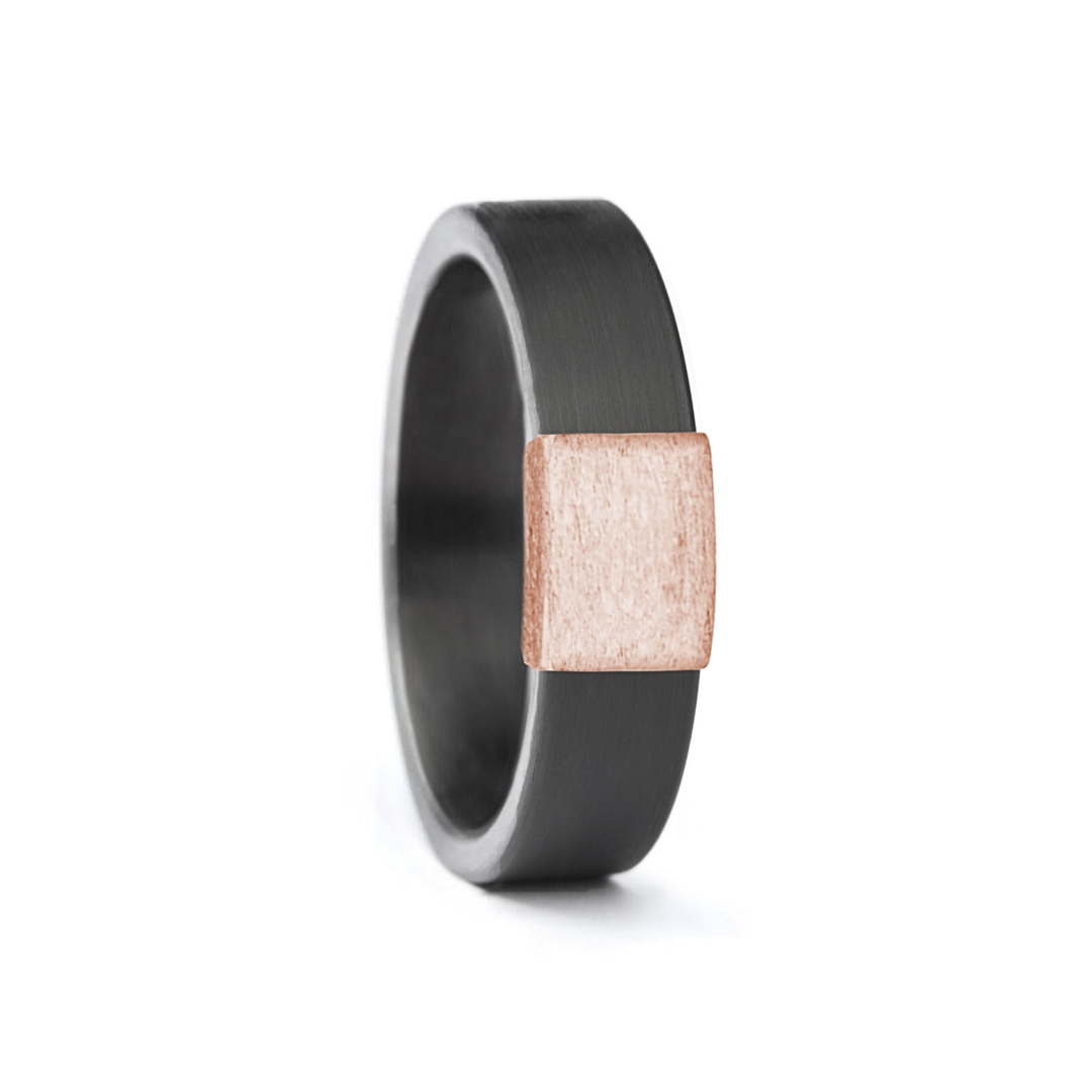 Gunmetal 5mm 14kt Rose Gold Barrel Band