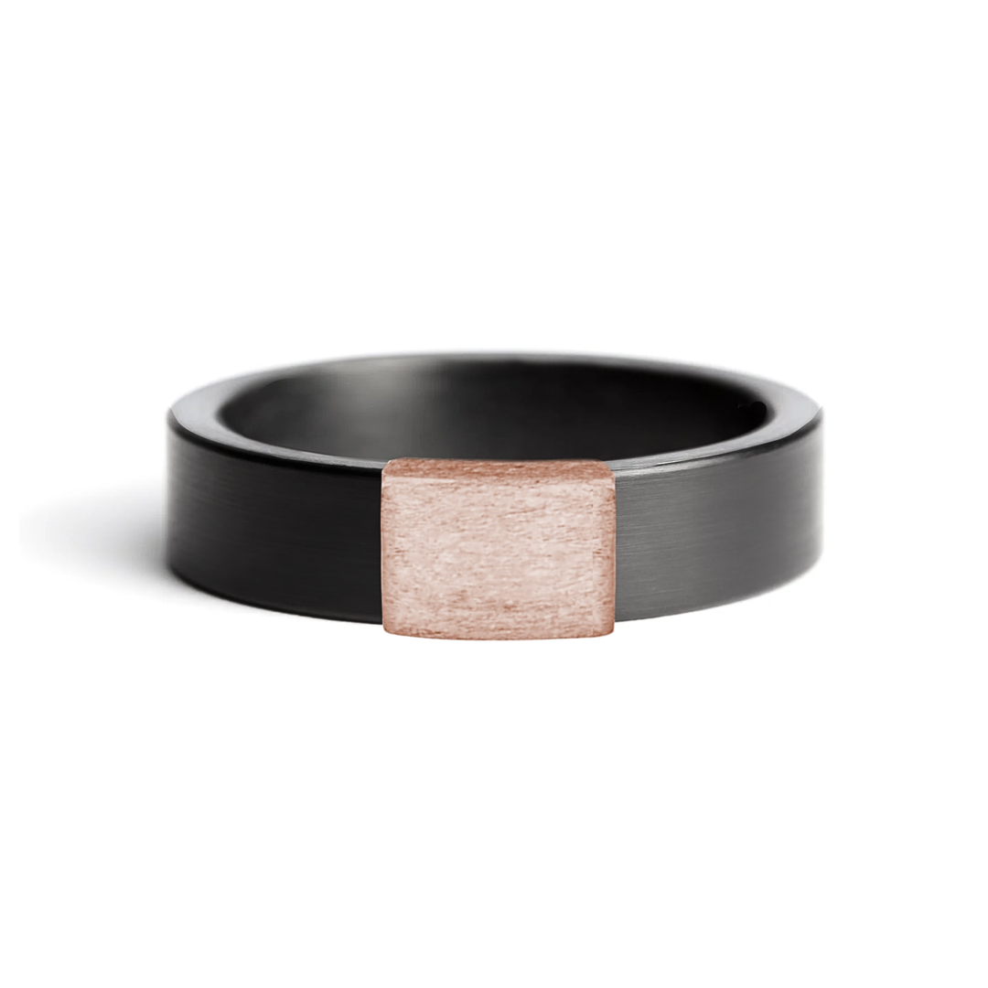 Gunmetal 5mm 14kt Rose Gold Barrel Band