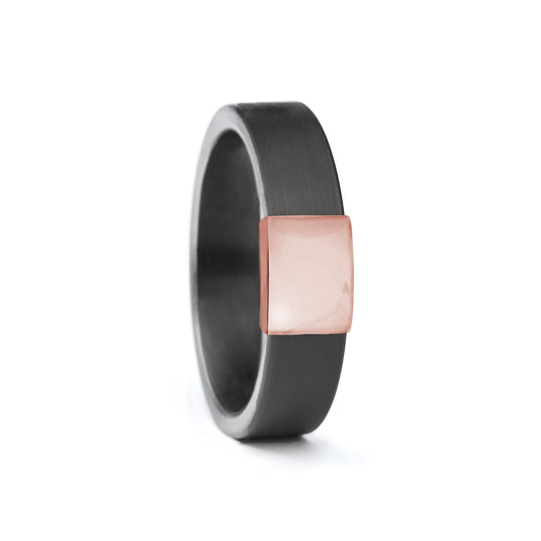 Gunmetal 5mm 14kt Rose Gold Barrel Band