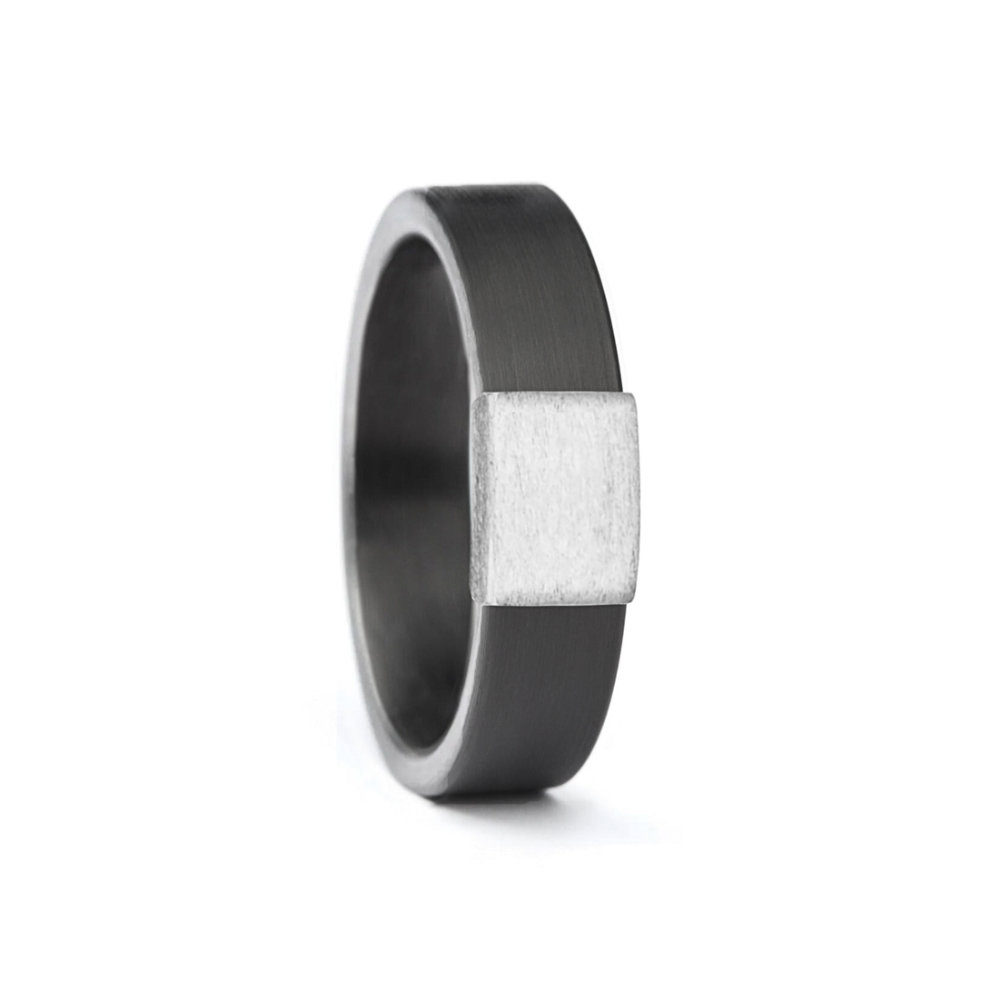 Gunmetal 5mm Silver Platinum Barrel Band