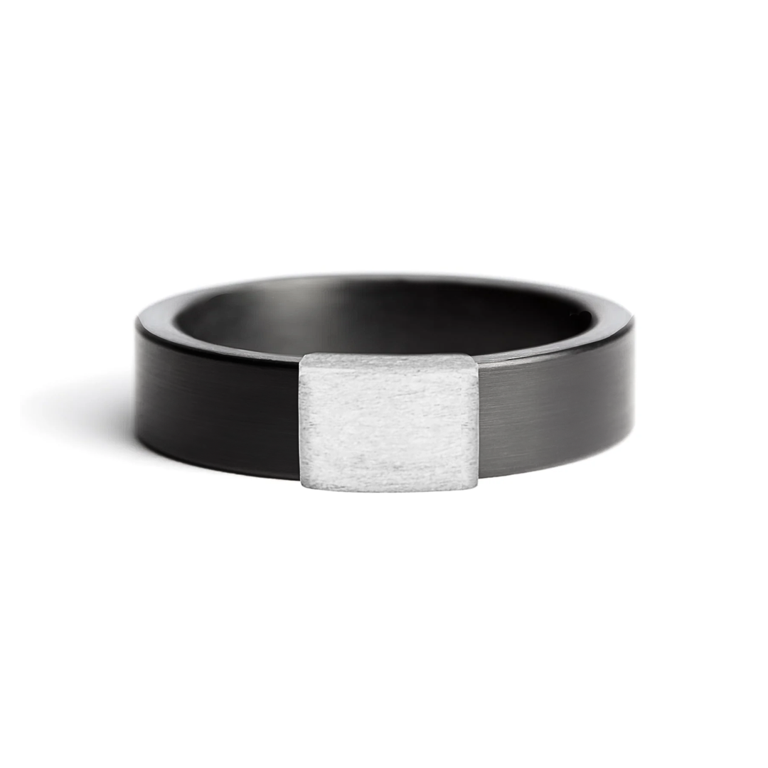 Gunmetal 5mm Silver Platinum Barrel Band