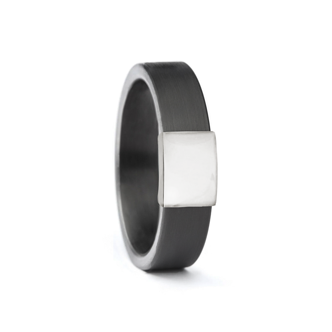 Gunmetal 5mm Silver Platinum Barrel Band