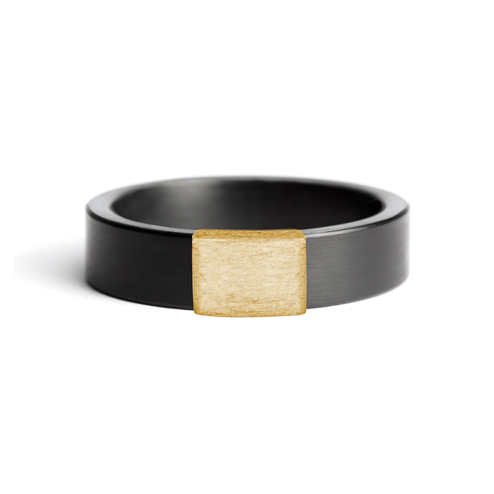 Gunmetal 5mm 14kt Yellow Gold Barrel Band