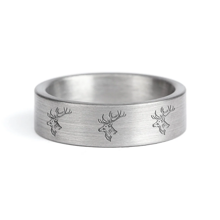 a rugged men's wedding ring crafted from an authentic shotgun barrel. Made in the USA, this unique ring is designed for hunters and outdoorsmen who live for the hunt. A perfect symbol of commitment with an edge of adventure.
