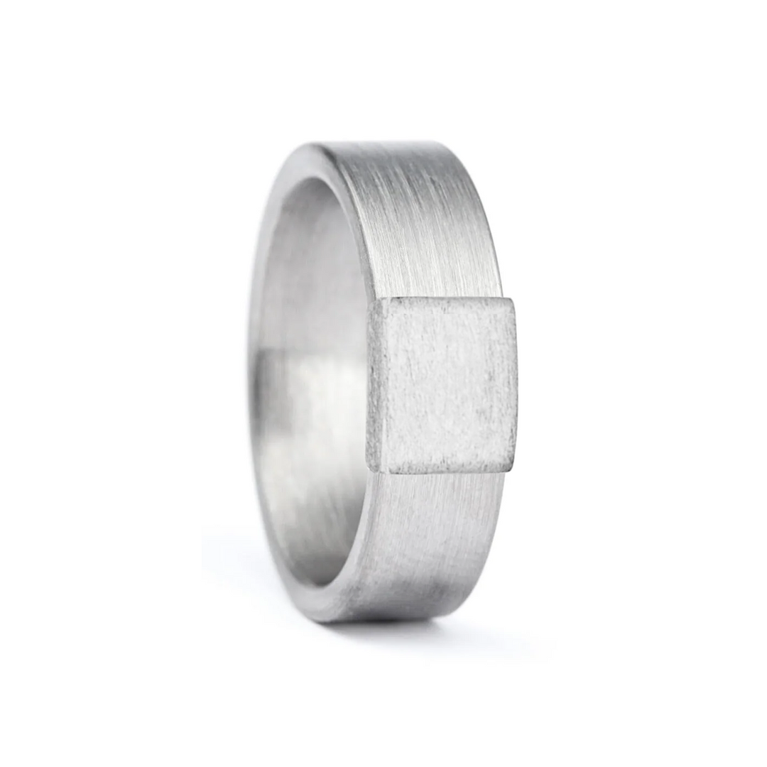 Classic 7mm 14kt White Gold Barrel Band