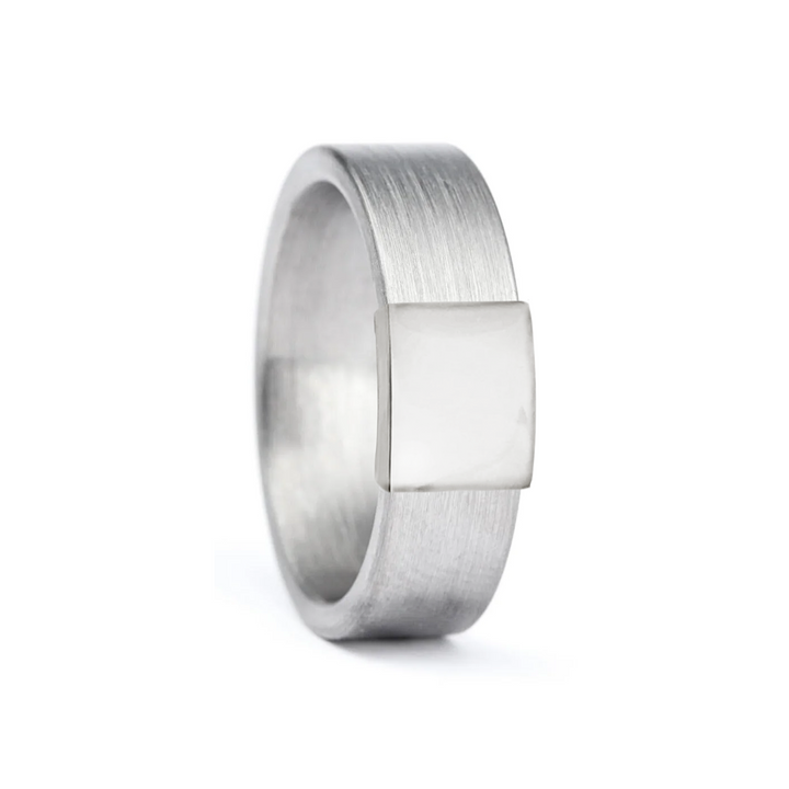 Classic 7mm 14kt White Gold Barrel Band