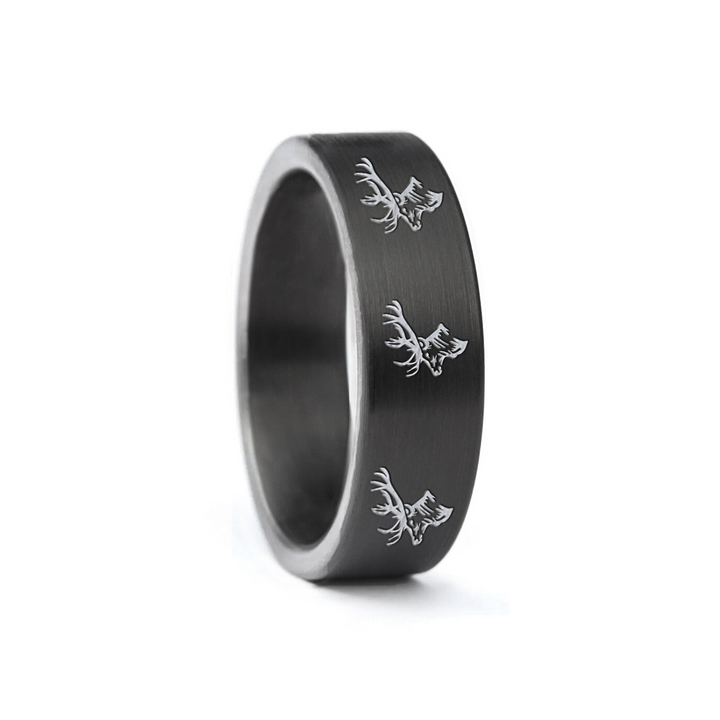 a rugged men's wedding ring crafted from an authentic shotgun barrel. Made in the USA, this unique ring is designed for hunters and outdoorsmen who live for the hunt. A perfect symbol of commitment with an edge of adventure.
