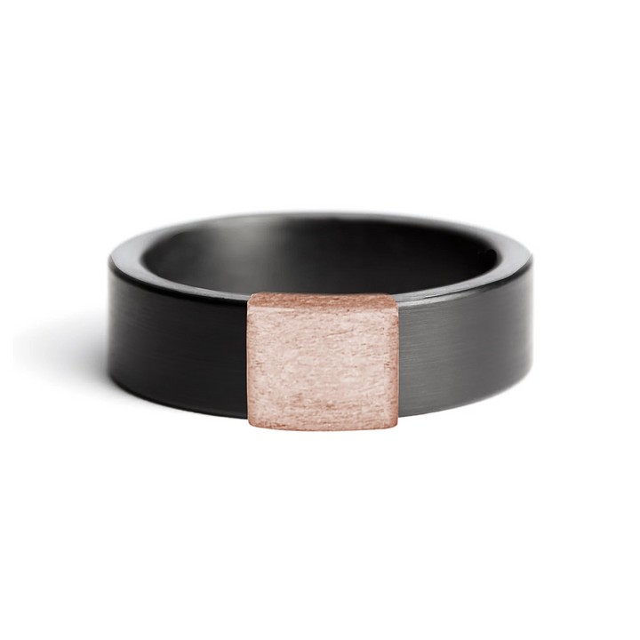 Gunmetal 7mm 14kt Rose Gold Barrel Band