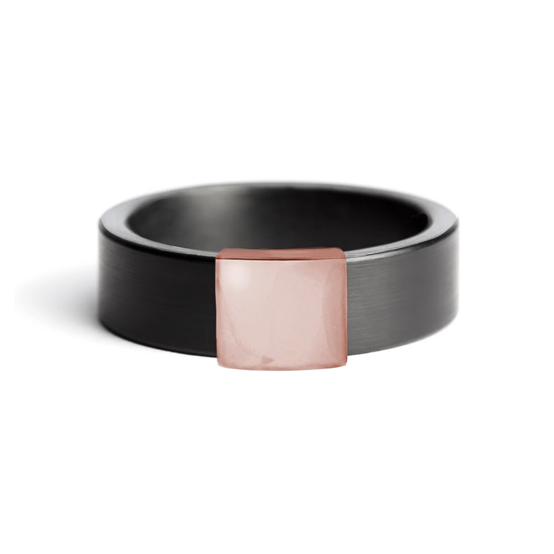 Gunmetal 7mm 14kt Rose Gold Barrel Band