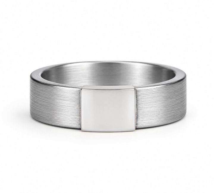 Classic 5mm 14kt White Gold Barrel Band
