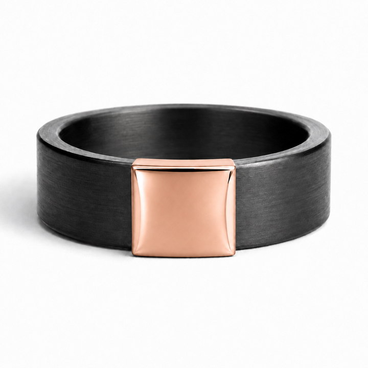 Gunmetal 7mm 14kt Rose Gold Barrel Band