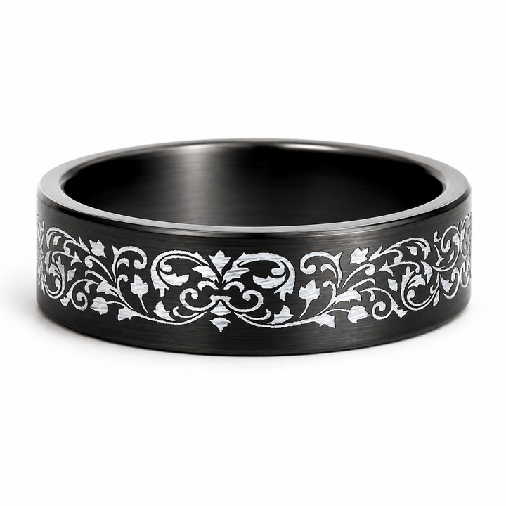 Gunmetal Vine & Leaf Barrel Band