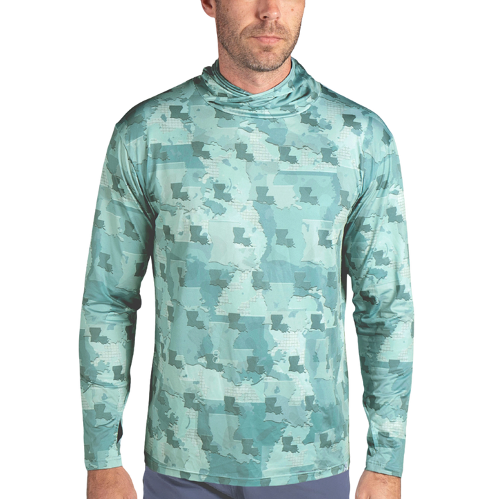 Louisiana Camo - Long Sleeve Fishing Hoodie