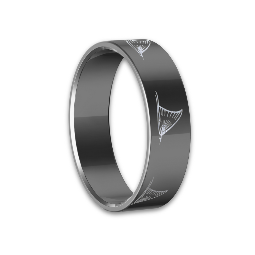 Shotgun Barrel Band Wedding Ring – Unique Handmade Ring Crafted from  Shotgun Barrel Metal, Set Against a Clean White Background. Ideal for Gun Enthusiasts and Custom Jewelry Lovers. Perfect for Personalized Gifts or Statement Accessories