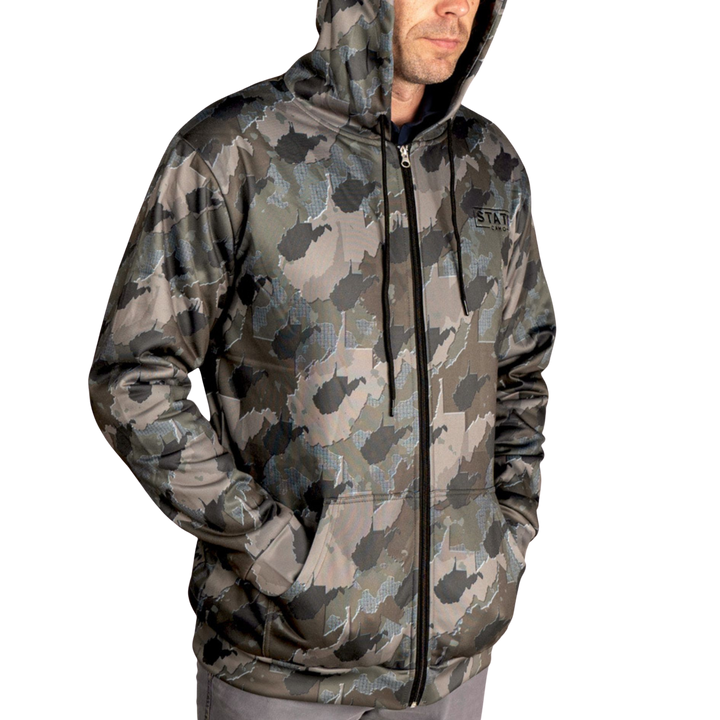 West Virginia Camo - Zip Up Hoodie