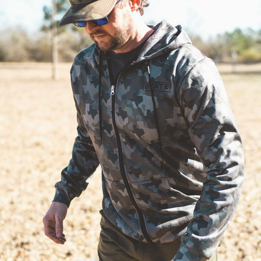 Everyday Outdoors Texas State Camo Men's Zip Up Hoodie  