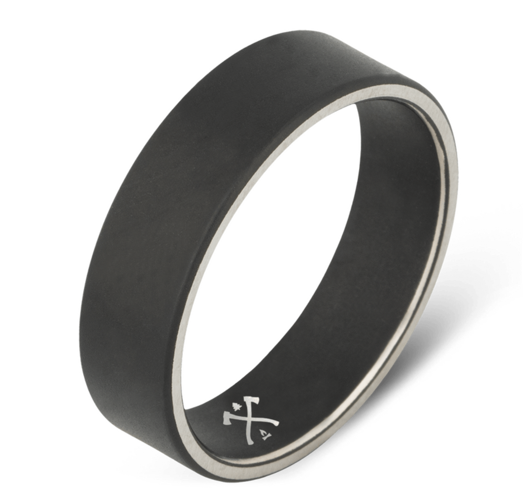 Men's gunmetal wedding band